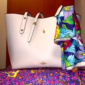 Creamy White Coach Leather Tote